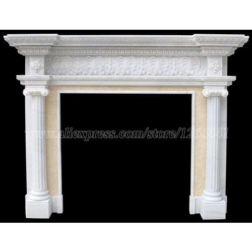 Marble fireplace surround English style Ionic style stone chimneypiece mantel