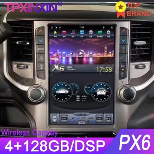 For Dodge RAM 2018 2019 Android 9.0 Multimedia Radio Vertical Screen GPS Navigation Car Radio Tape Recorder Auto Stereo HeadUnit
