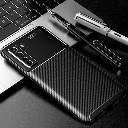 Nova 7 Carbon Fiber Case For Huawei Nova 7 Pro Case Luxury Soft TPU Slim Silicone Cover for Nova 7 SE 7SE Capa Fundas