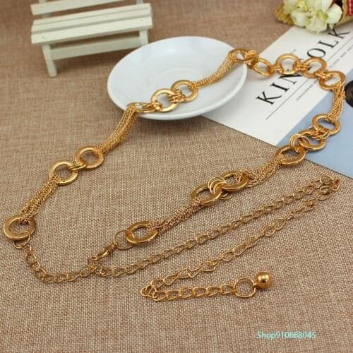 2021 new summer fashion all-match golden thin belt ladies golden accessories ring decoration waist chain