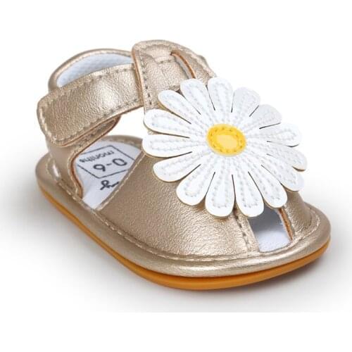 Summer new 0-1-2 years old soft bottom non-slip toddler shoes girls Baotou Sun flower princess shoes baby shoes