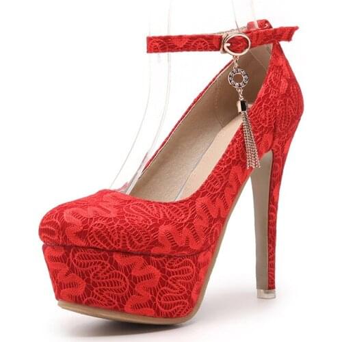 Spring new word buckle with waterproof Taiwan sexy high heel shoes bride 33 single shoes 1835-48 yard
