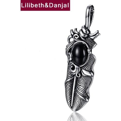 Flame Eagle Feather Manual Glue Real 925 Sterling Silver Necklace Pendant Fashion Fine Jewelry Women Men 2021 Free Shipping P16
