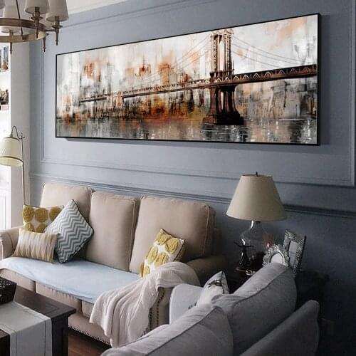 Impressionist Golden Gate Bridge Posters And Prints Abstract Landscape Canvas Wall Art Soil Color Paintings Pictures Room Decor