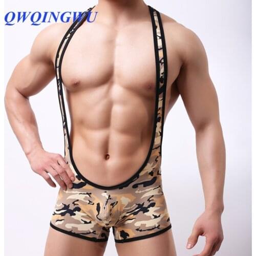 Sex Mens Undershirts Leotard Bodysuit Jumpsuit Swimwear One-piece Swimsuit Wrestling Singlet Sleepwear Underwear Bodysuit