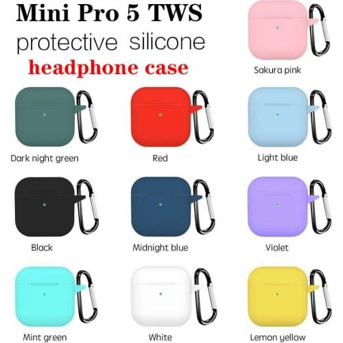Silicone Earphone Cases Mini Pro 5 TWS Case Wireless Bluetooth Earphone Cover Mini Pro5 Cover Anti-fall Protective Accessories