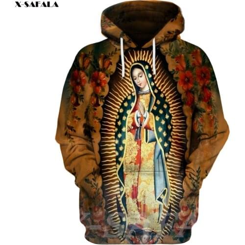 Original Of Guadalupe Virgin Mary 3D Printed Hoodie Man Female Outwear Zipper Sweatshirt Casual Jersey Q1-13 Pullover Jogger