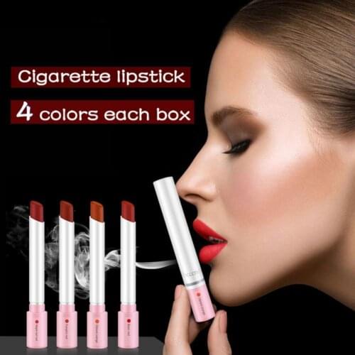 Creative Сигарета Lipstick Set 4 Colors Matte Long Lasting Waterproof Matt Lip Stick Tube Brown Red Lip Stick Tube for Makeup
