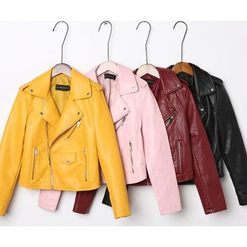 Pu Black Spring Autumn Leather Coat Biker Jacket Women Short Abrigo Mujer MATELUCCA2020 Pph560