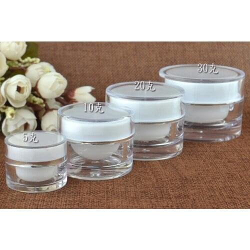 10g/10ML Cream Jar,Acrylic Cosmetic Container With Screw Cap,Makeup Sub-bottling,Sample Cream Canister200pcs/lot