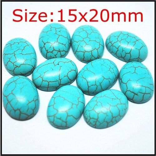 10PCS blue turquoisee stone cabochon gem stone cabochon oval shape fashion jewelry making beads size 15x20mm 18x25mm 20x30mm
