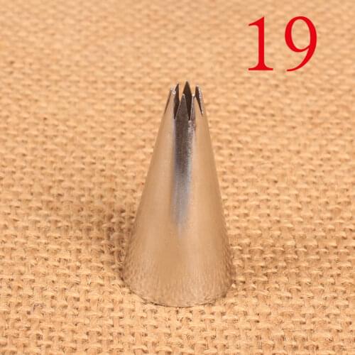 19# Open Star 8-Tooth Cream Decorating Mouth 304 Stainless Steel Baking DIY Tool Small Number