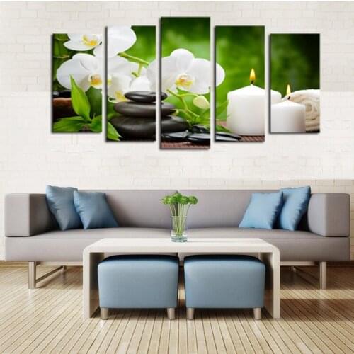 5 Piece Stone Flower Candle Scenery Picture Print Painting Modern Canvas Wall Art For Wall Decor Home Decoration Art