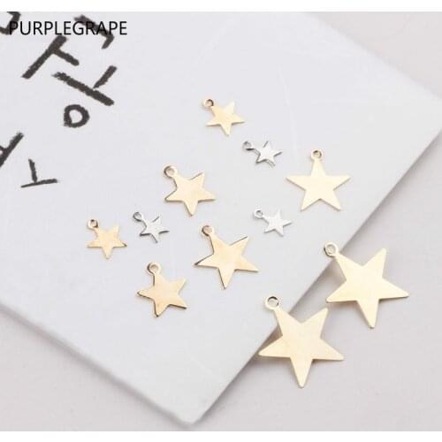 50pcs DIY Earrings Accessories Bracelets Necklaces Materials Pendants Copper Pentagram Minimalist Mini Stars