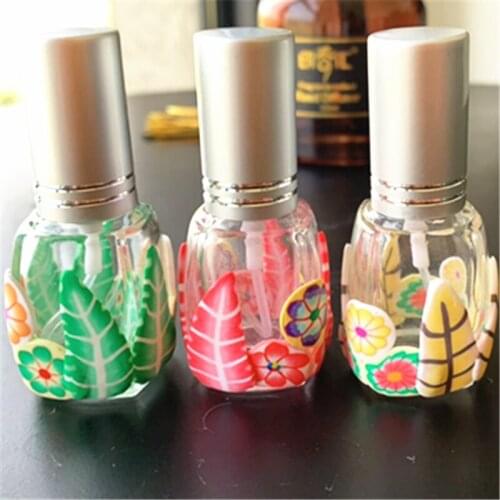 6ml New Square Half-pack Polymer Clay Perfume Empty Spray Bottle with Silver Cover 100pcs/lot