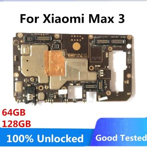 64GB 128GB for Xiaomi Max 3 Motherboard Original Mainboard for Xiaomi Max 3 Unlocked logic board With Full Chips Android System