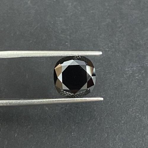 9x9MM Black Cushion Cut Moissanite 3.5Carats VVS Clarity Diamond Stone Lab Grown Loose Gemstone