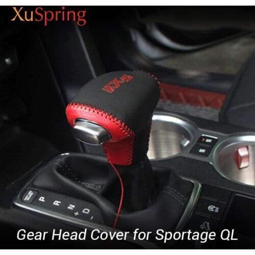 For KIA Sportage QL 2015-2020 Automatic Model Car Gear Head Shift Knob Cover Case Leather Overlay Car Styling