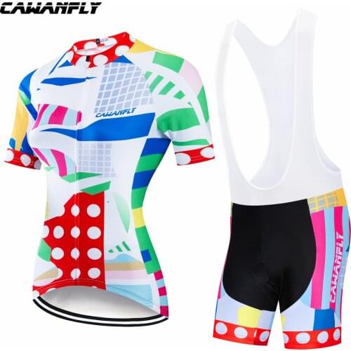 CAWANFLY Women Cycling Jersey Set Pro Cycling Suits MTB Girl Cycling Clothing Summer Bike Uniform Cycling Sets Jersey