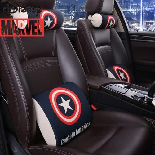 Disney Marvel Spider-Man Captain America Cartoon Car Seat Back Cover Anti-back Cushion Headrest Special for Car Business Travel