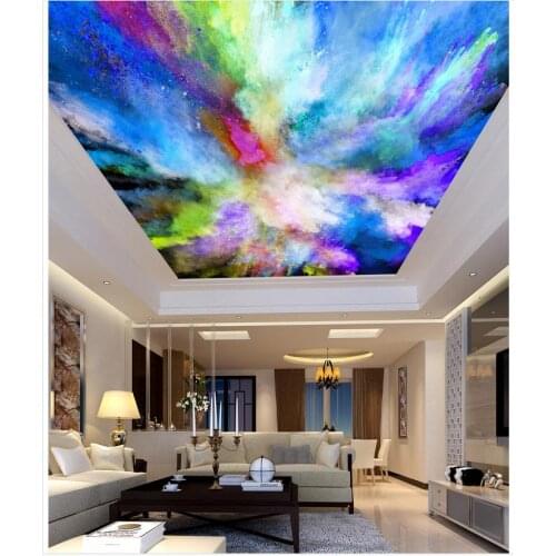 Color living room bedroom ceiling effect papel parede mural wallpaper ceilings 3d mural paintings