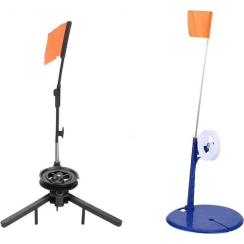 Winter Ice Fishing Flag Marker Fishing Rod Tip-Up Compact Metal Pole Orange Flag Inflatable Boat Canoe Fishing Boat Accessories