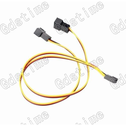 Gdstime 10 pcs 3pin Female to dual 2510-3p male cable wire 30cm for CPU PC Case Fan Y-Splitter Adapter Cable