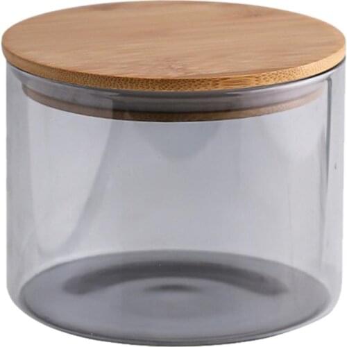 Sealed Canister Food Storage Bottles Container Storage Snacks Candy Storage Jars Kitchen Grain Storage Glass Jar With Bamboo Lid