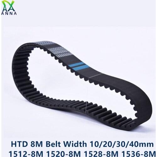 HTD 8M synchronous Timing belt C=1512/1520/1528/1536 width 10/20/30/40mm Teeth 189 190 191 192 HTD8M 1512-8M 1520-8M 1536-8M