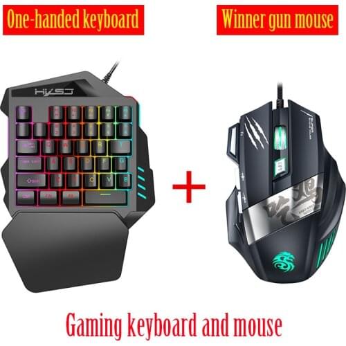 Gaming Wireless Keyboard Mouse Mini Keyboard Keypad with LED Backlight 35 Keys One-handed Keyboard for LOL/PUBG/CF