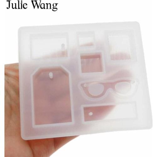 Julie Wang 1 Set Transparent Silicone Molds Multi-Shape DIY Epoxy Beads Casting Geometric Shape Mould Jewelry Making Tool