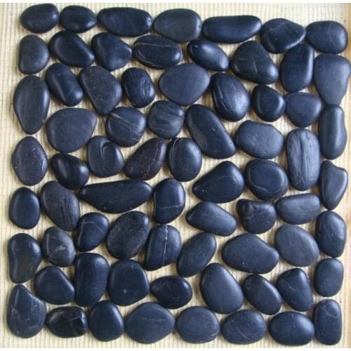 Classic black pebble Yuhua marble stone mosaic tiles HMSM1018 for kitchen backsplash mosaic bathroom wall mosaic mesh backing