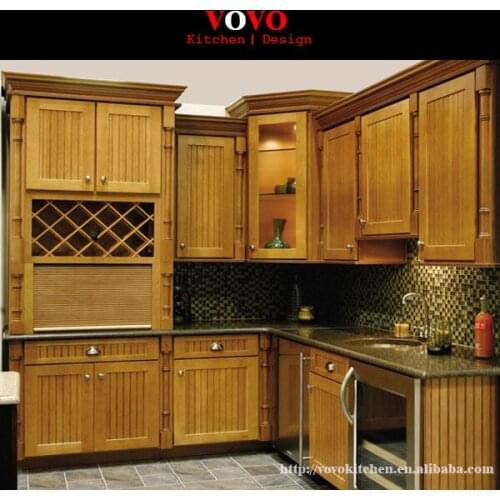Custom oak solid wood kitchen cabinet