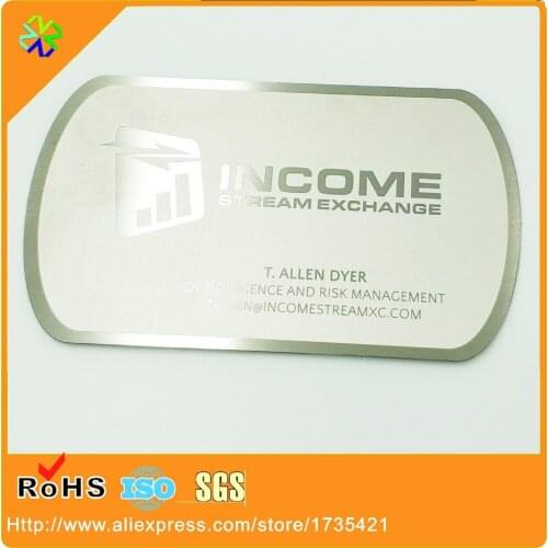 Stainless steel metal business cards visiting card greeting card manufacturer with 4/4 printing