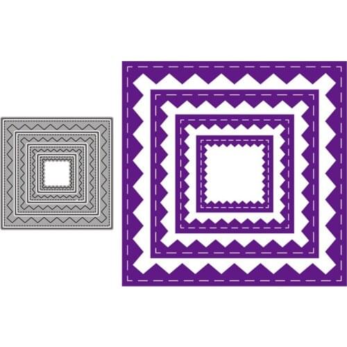 Square Pattern Border Metal Cutting Dies for Scrapbooking Handmade Tools Mold Cut Stencil New DIY Card Make Mould Model Craft