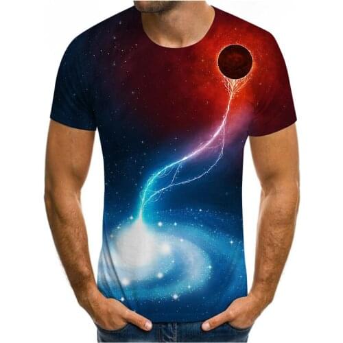 Universe starry sky Mens t-shirts Astroworld tree under starry sky 3D print Fashion stranger things Casual oversized t shirt