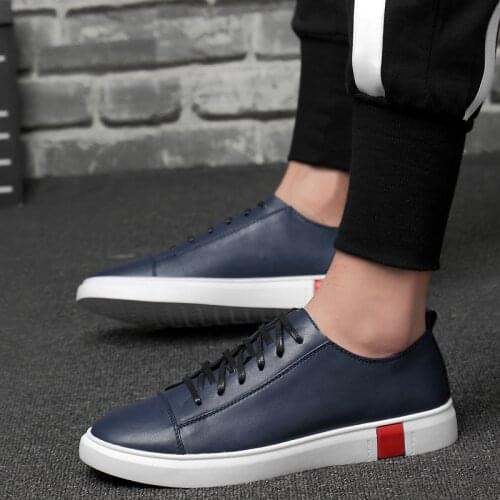 High Quality Mens Shoes Casual Leather Sneakers Men Travel Outdoor Leisure Walking Shoes Male Flat Comfortable Non-Slip Sneaker