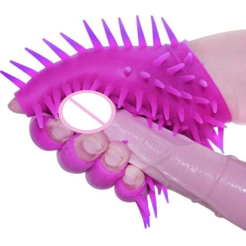 Male Masturbator Silicone Gloves Body Caress Sex Gloves For Men Male Masturbation Erotic Finger Sleeve Penis Massage Glove Dick
