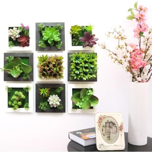 3D flower art wall stickers ofing stereoscopic creative home rural simulation plants hanging ornament Succulents Decoration
