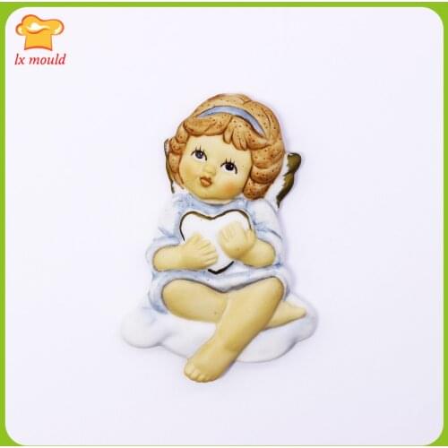 New Christmas silicone fudge mold cake DIY cookie fondant baking tools-Heart Angel
