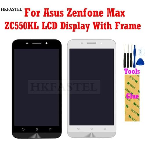 HKFASTEL Original Display For ASUS Zenfone MAX ZC550KL Z010D Z010DA LCD Frame Cover + Touch Screen Digitizer Panel Assembly