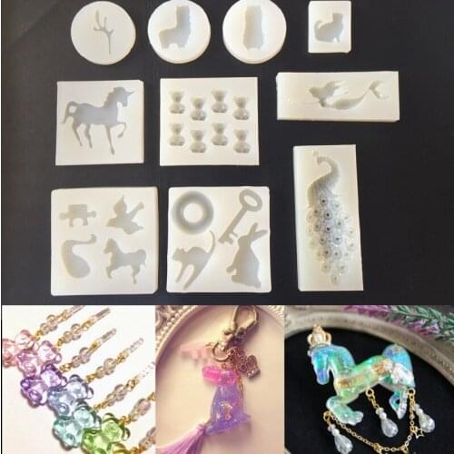 Silicone mold DIY handmade alpaca animal peacock Epoxy Bear horse mermaid peacock feathers rabbit Swan silicone mold