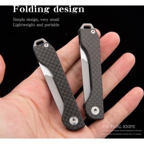 Carbon fiber folding knife multifunctional high hardness and sharp outdoor cutting portable utility knife