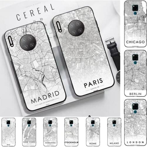 TOPLBPCS London Country Sketch City Map Phone Case for Huawei Mate 20 10 9 40 30 lite pro X Nova 2 3i 7se