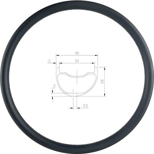 29er MTB AM ENDURO 40mm asymmetric carbon rim 28mm deep clincher tubeless UD 3K 12K matte glossy 24H 28H 32H 36H hookless wheel