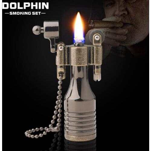 DOLPHIN Vintage bottle model creative mini portable grinding wheel Nostalgia gasoline petroleum oil cigarette lighter(no Kerosen