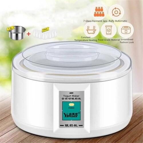 Yogurt Machine 1PC Stainless Steel liner Multifunction With 7 Jars DIY Electric Leben Container Automatic Yogurt Machine