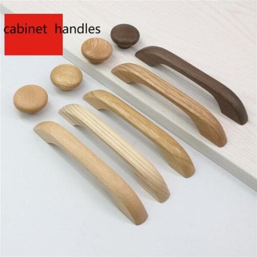 1PCS Cabinet Solid Wooden Handles and Knobs Wardrobe Drawer Door Dresser Pulls Furniture Hardware