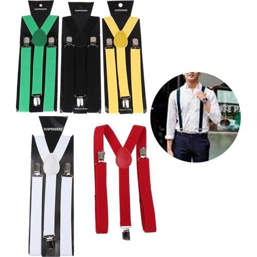 1PC Adjustable Elasticated Adult Suspender Straps Unisex Women Men Y Shape Elastic Clip-on Suspenders Pants Braces Hot
