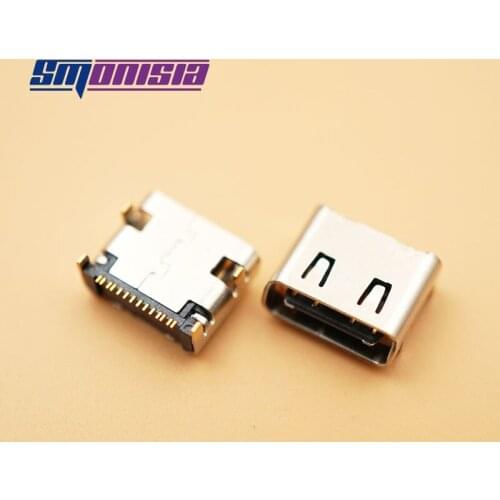 Smonisia 100pcs for Gionee M5 PLUS Type C Micro Usb Jack Socket Connector